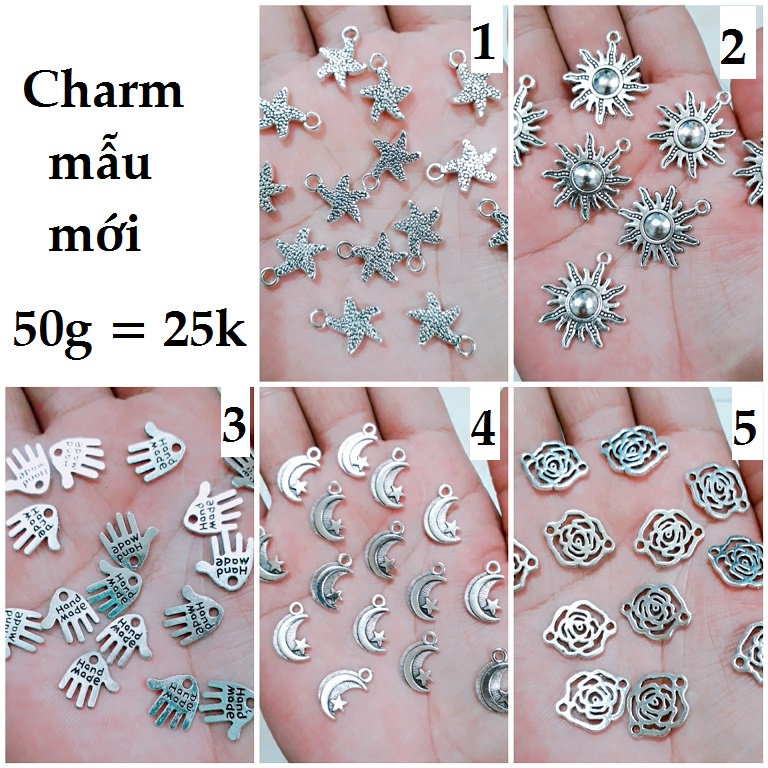 Set 50 gram charm sỉ : 50 gram = 25k / 1 gói [ mẫu charm mới giá sỉ ]