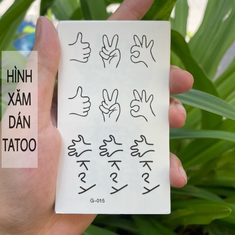 Hình xăm oẳn tù tì g15. Xăm dán tatoo tạm thời size &lt;10x6cm