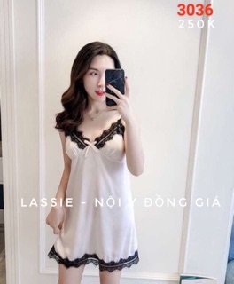 VÁY NGỦ LỤA REN VIỀN NGỰC 3036
