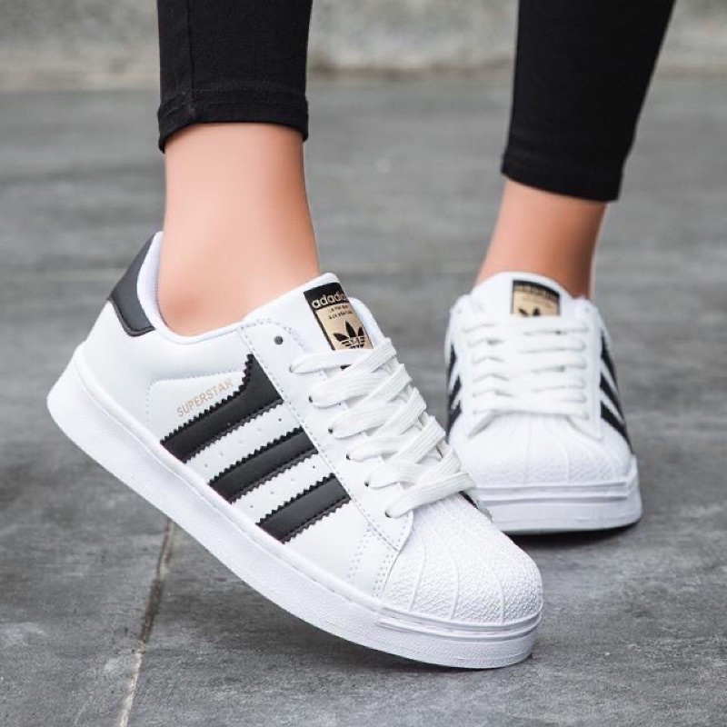 Giày thể thao Superstar trắng sọc đen Hot trend, Giày sneaker Super star trắng vạch đen dùng đi học,tập gym,chạy bộ