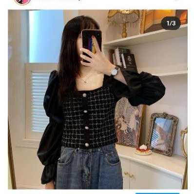 Áo tiểu thư cúc giữa tay bồng