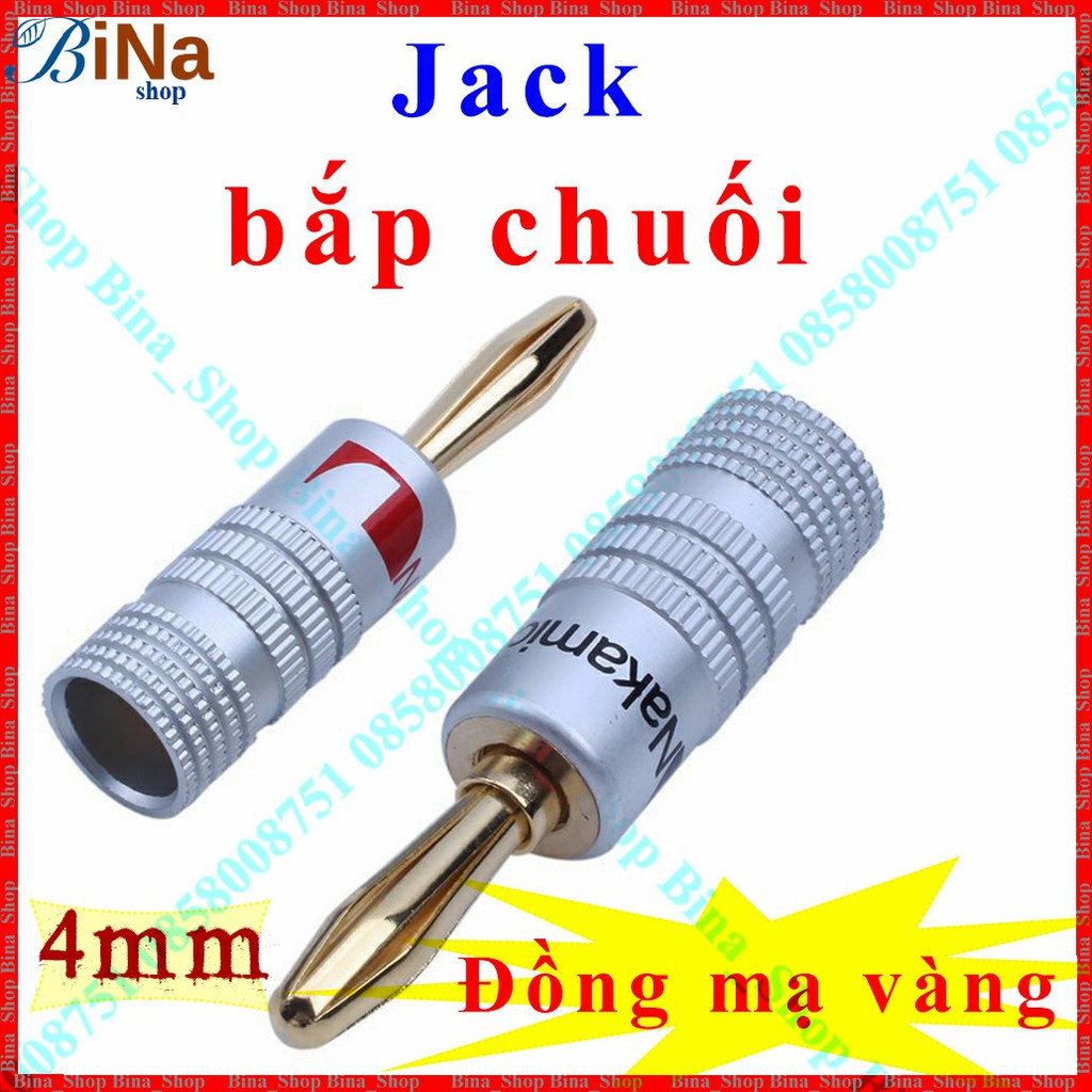 Jack bắp chuối mạ vàng 4mm cao cấp