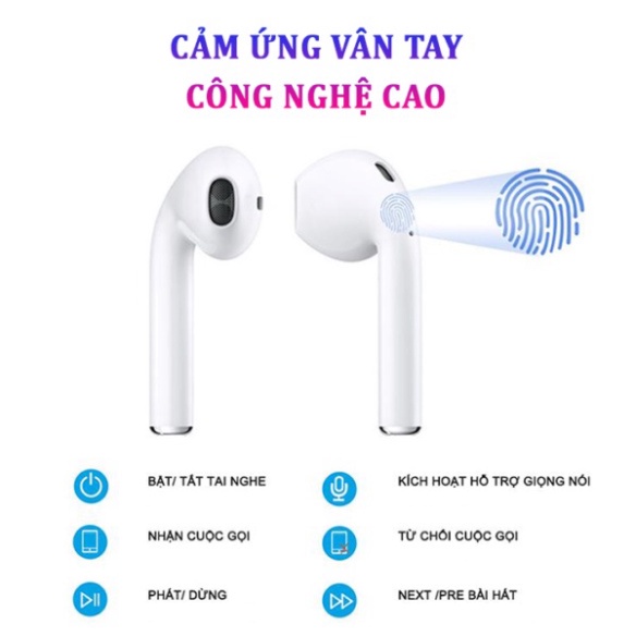 Tai Nghe Bluetooth 5.0  I12 TWS, Bản Quốc Tế, Âm Thanh Hay, Pin Lâu, Bền, Dùng Cho IOS – Android, Bảo Hành 06 Tháng.