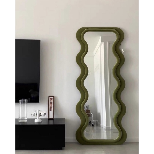 Gương sóng bọc vải nhung new items