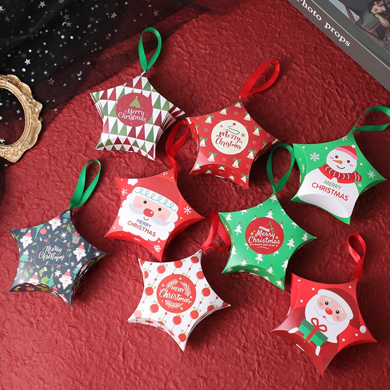 Hộp Đựng Quà Giáng Sinh / Năm Mới Hình Ngôi Sao / Ông Già Noel