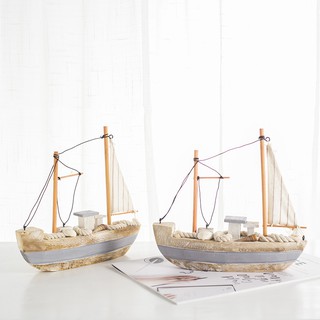 Mô hình thuyền buồm trang trí size 22cm  - Decor đồ trang trí theo phong cách biển Địa Trung Hải