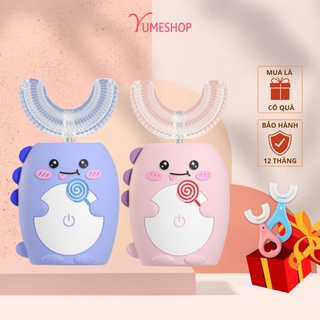 Bàn chải đánh răng điện chữ U PIPPI cho bé 2 tuổi - 9 tuổi, máy đánh răng cao cấp 3 chế độ đầu chải silicon siêu mềm