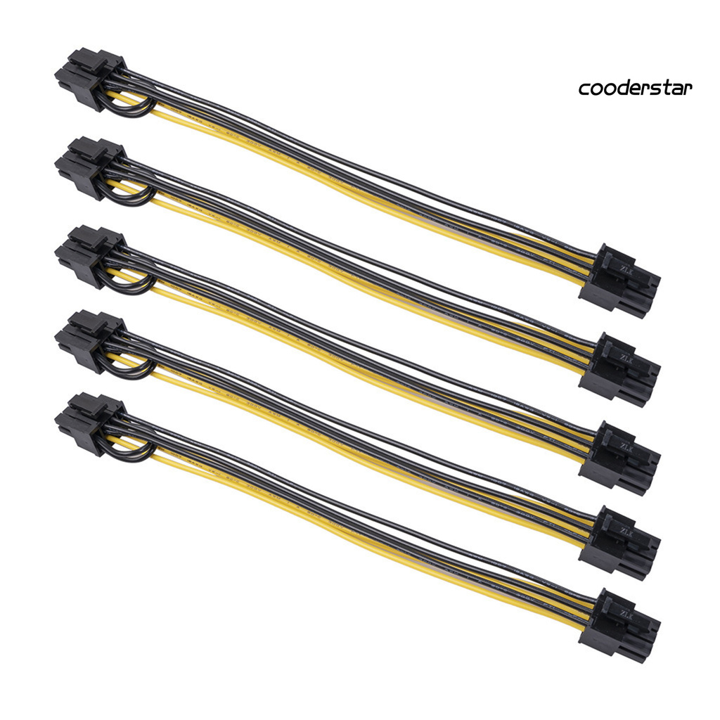 Bộ 5 Dây Cáp Mở Rộng 20cm 6 Pin Sang 8 Pin Cho Máy Tính