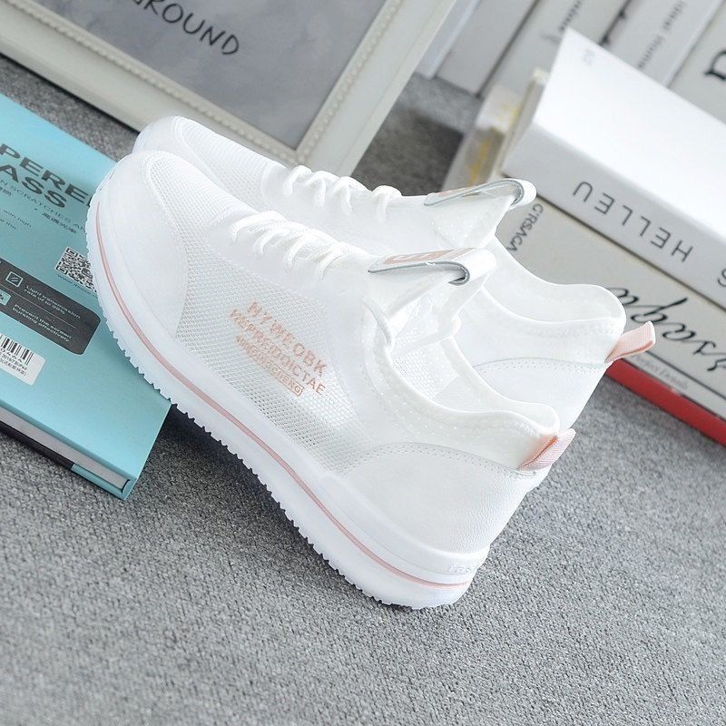 Giày Thể Thao Trắng Phối Lưới Thoáng Khí Thời Trang Mùa Hè Dành Cho Nữ S 2021