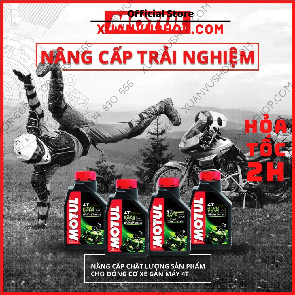 Nhớt Motul 3100 GOLD 1L 800ml cao cấp xe số sirius wave ex150 winner sonic raider satria dream exciter XUANVUSHOP