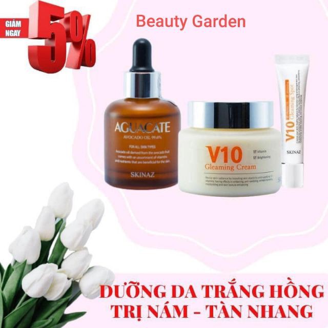 Combo Dưỡng Trắng G i ảm Nám Tàn Nhang Cao Cấp Skinaz [Chính Hãng]