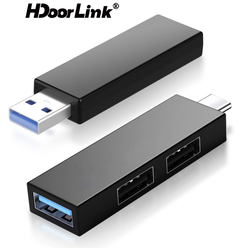 Bộ chia cổng USB 3 trong 1 HdoorLink giao diện USB A/ Type C dùng kết nối với đĩa cứng chuột bàn phím