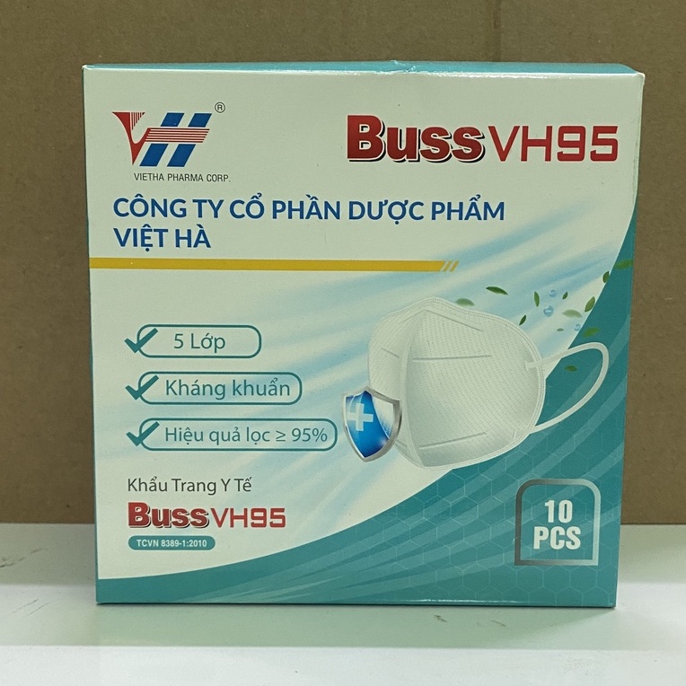 Khẩu trang y tế 5 lớp, không mùi, kháng khuẩn BussVH95 ( BUSH TS95) - Hộp 10 cái