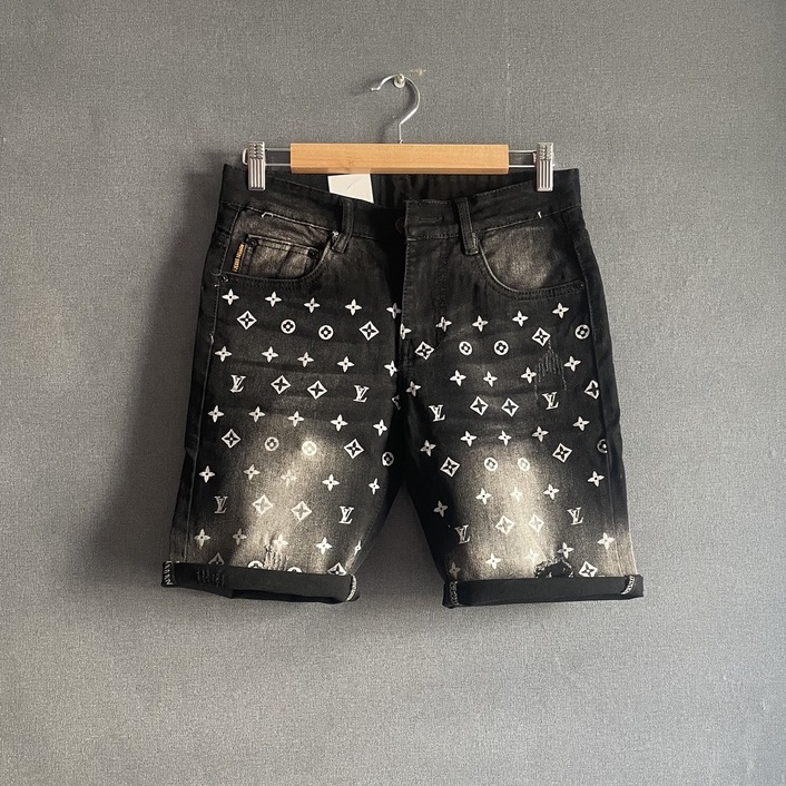 Quần đùi jean nam ngắn short bò ngố chất demin co giãn lửng trơn xước màu xám mới nhất 2022 MURADFASHION MS254