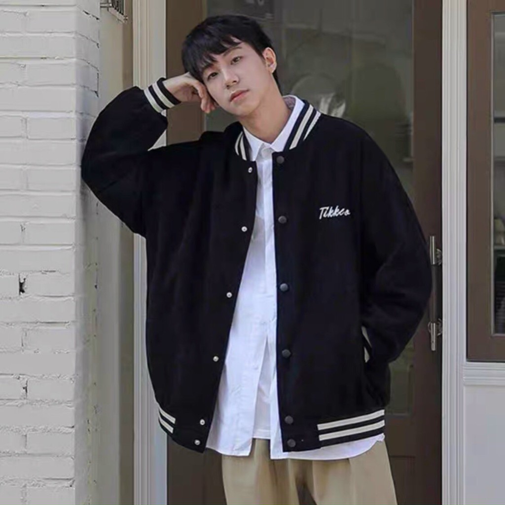 Áo Khoác Bomber TIKKER Chất Nhung Tăm - Áo Bomber Nam Nữ Unisex Freesize Thu Đông Rlzzang From Rộng | BigBuy360 - bigbuy360.vn