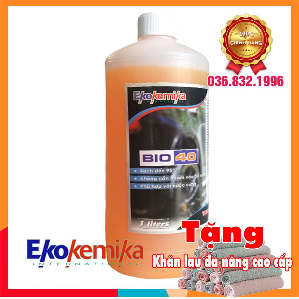 NƯỚC RỬA XE KHÔNG CHẠM EKOKEMIKA ITALY BIO 40-1L TẶNG 1 KHĂN ĐA NĂNG