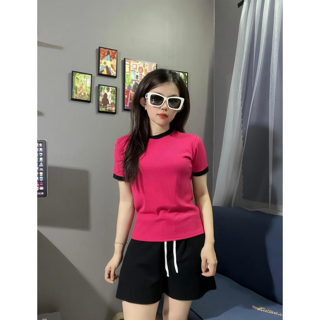 ĐỒ BỘ ĐÙI MẶC NHÀ MÙA HÈ CHẤT THUN GÂN PHỐI NHIÈU MÀU HOTTREN-TQ6