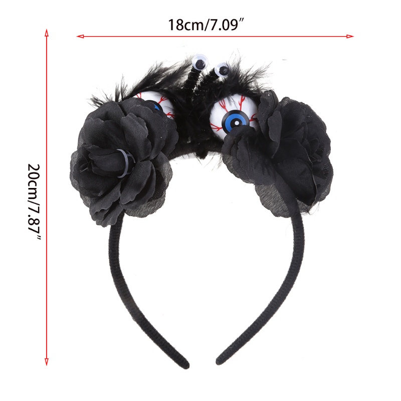 Băng Đô Cài Tóc Hóa Trang Halloween Hình Đôi Mắt Và Hoa Hồng