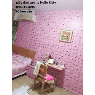 GIẤY DÁN TƯỜNG HELLO KITTY ĐẬM