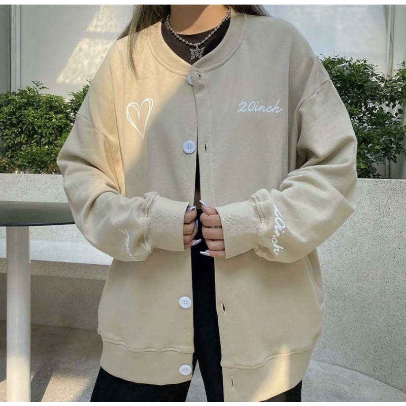 Áo cadigan from rộng [CÓ ẢNH THẬT] áo khoác unisex chất nỉ ngoại cao cấp 20 inch