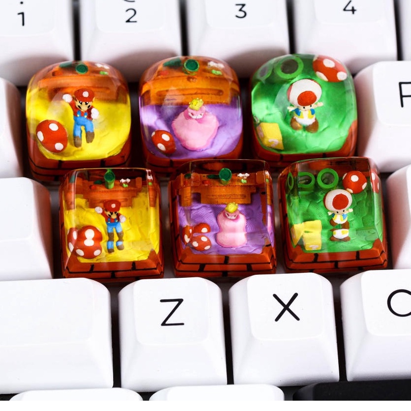 Keycap lẻ Super Mario, keycap SA profile, keycap artisan giá rẻ