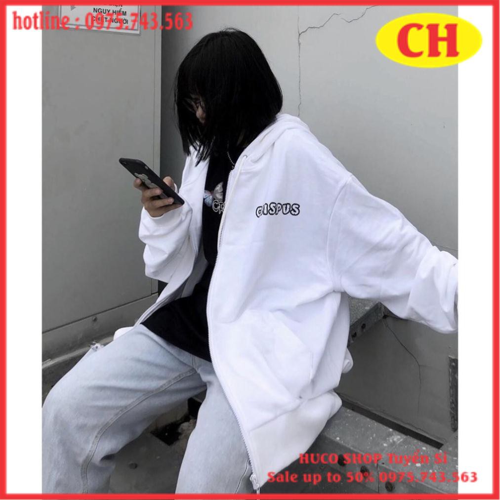 Áo khoác Hoodie_Áo Hodie nỉ khóa zip CRIS.PUS chất dày form thụng dáng rộng unisex nam nữ freesize 65kg
