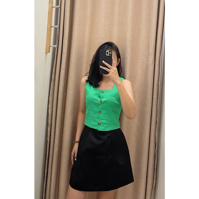 Áo HD PARIS crop nút dây bảng 2M