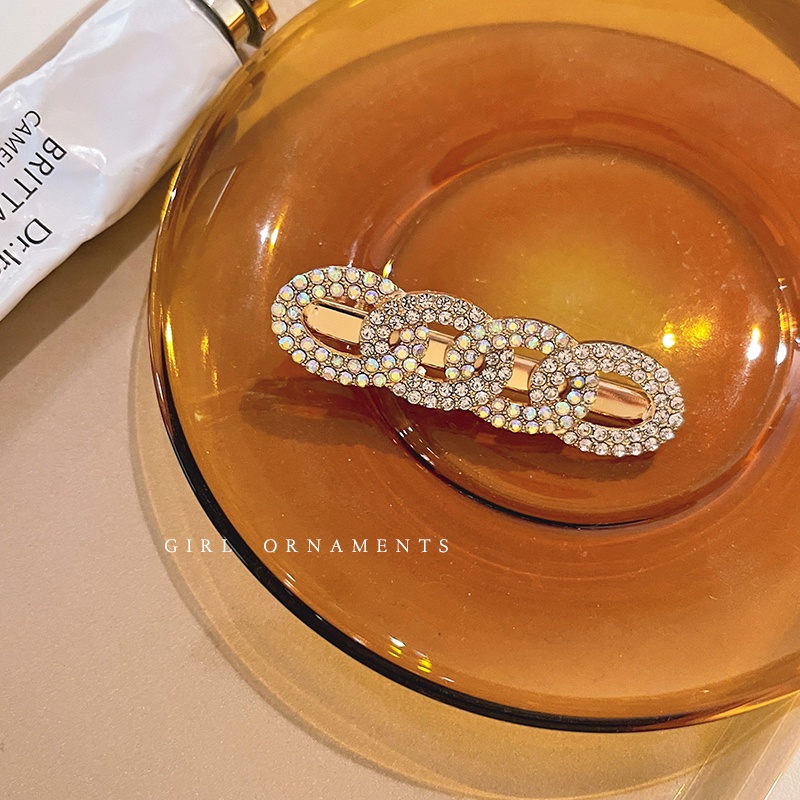 Kẹp Tóc Hình oval Đính Ngọc Trai Lấp Lánh Phong Cách Hàn Quốc Đơn Giản