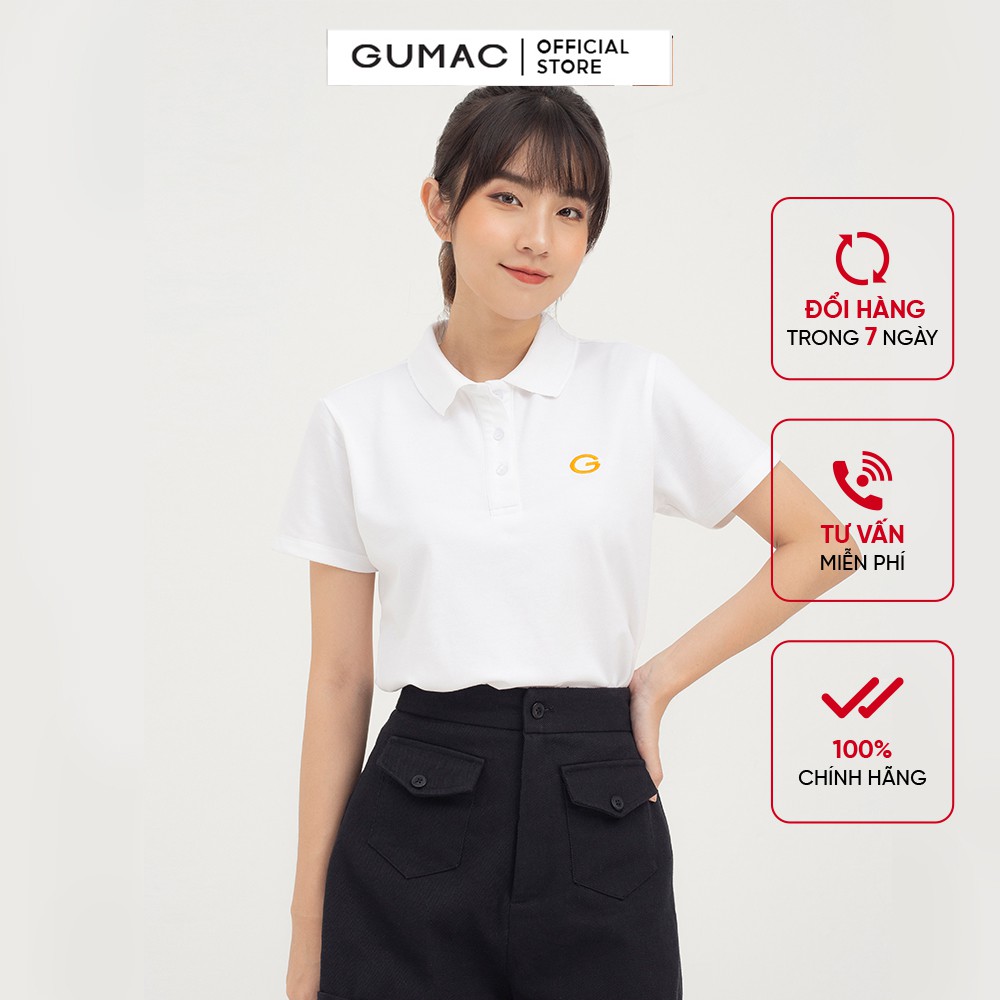 [Mã WABRGM11 giảm 10% đơn 250K] Áo thun thêu chữ G GUMAC trẻ trung, cá tính nhiều màu ATB810