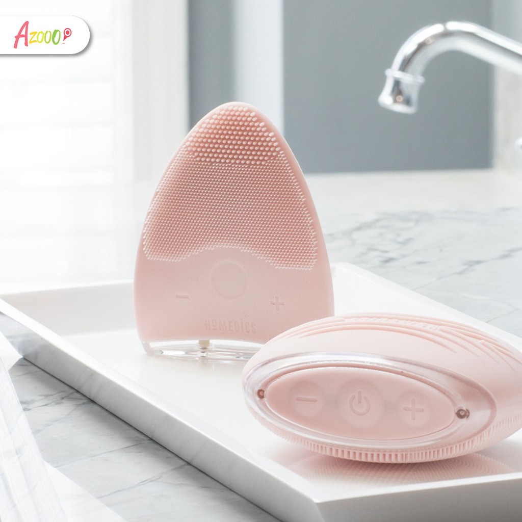 Máy rửa mặt HoMedics Blossom Honeycomb FAC-350 Silicone kháng khuẩn công nghệ siêu âm, hút chân không  nhập khẩu USA