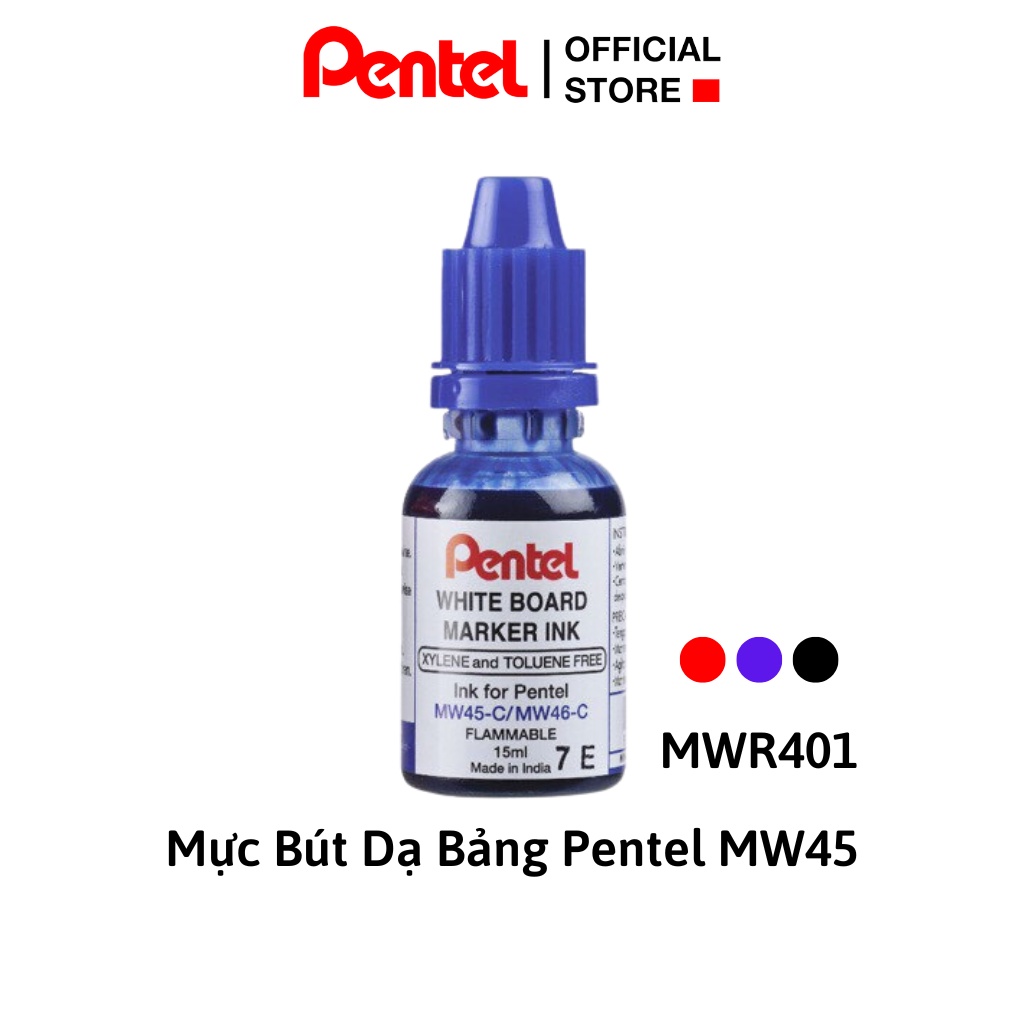 Mực Dạ Bảng Pentel MWR401| Refil Bút Dạ Bảng MW45 | Không Chứa Cồn | Chứng Nhận RoHS Về Chất Lượng Sản Phẩm