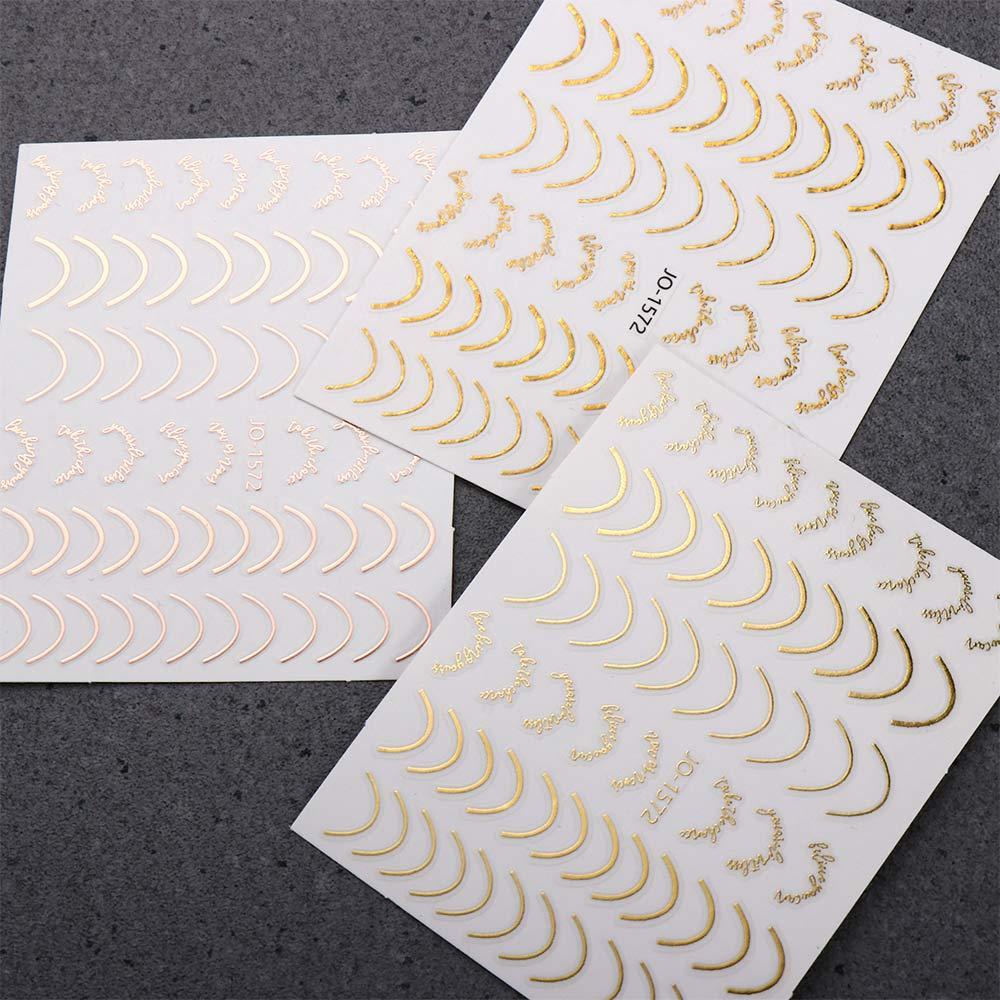 OCEANMAP Miếng Dán Trang Trí Móng Tay Nghệ Thuật Tự Dính Họa Tiết Kẻ Sọc 3D Màu Dạ Quang Dành Cho Nữ