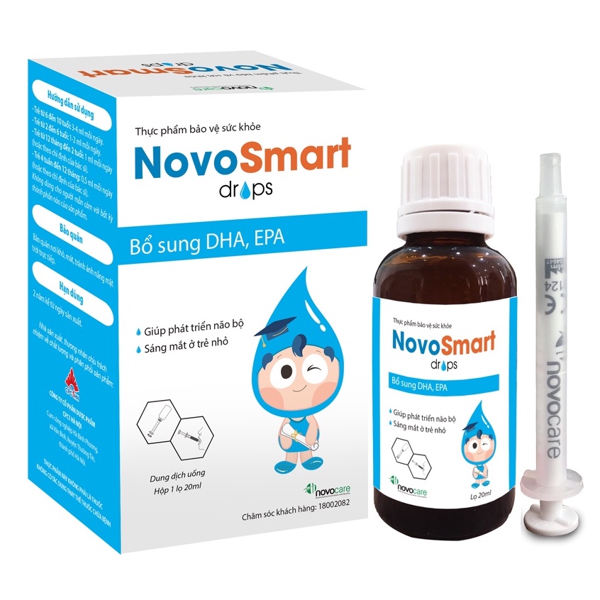 Novosmart Drops - Bổ sung DHA, EPA hàm lượng cao- Giúp não bộ phát triển toàn diện