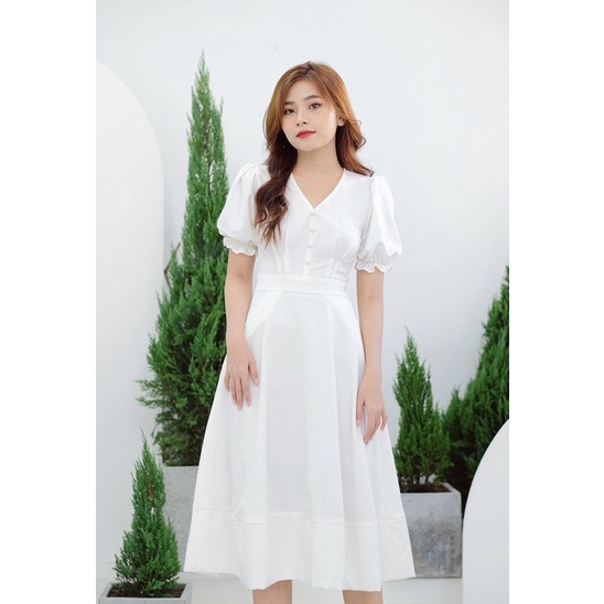 Đầm cổ tim dài " Cherry Dress"  Elly clothing