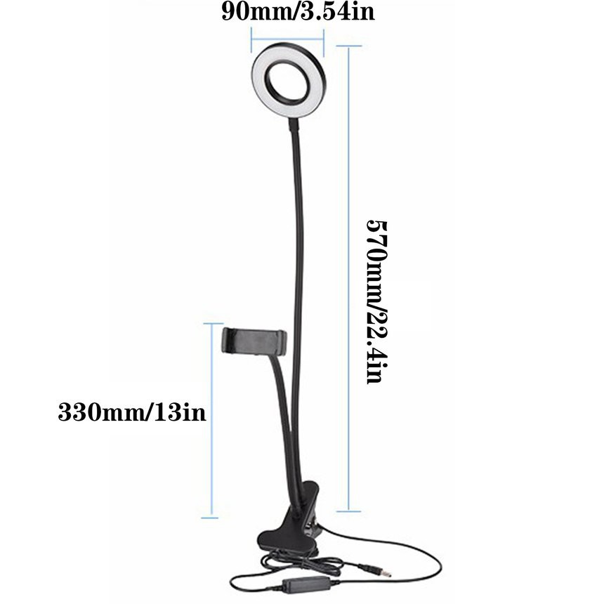 Đèn Led Để Bàn Bảo Vệ Mắt 3 Màu Điều Chỉnh Được 360 Độ Sạc Usb Có Kẹp Tiện Dụng