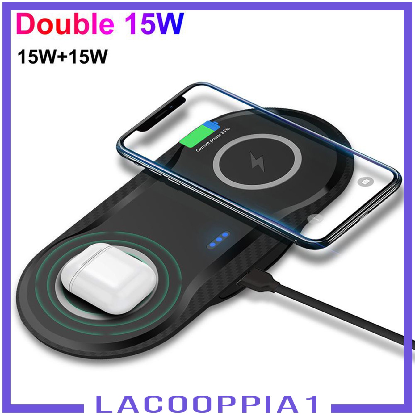 Đế Sạc Nhanh Không Dây 15w Qi Cho Samsung S20 S10