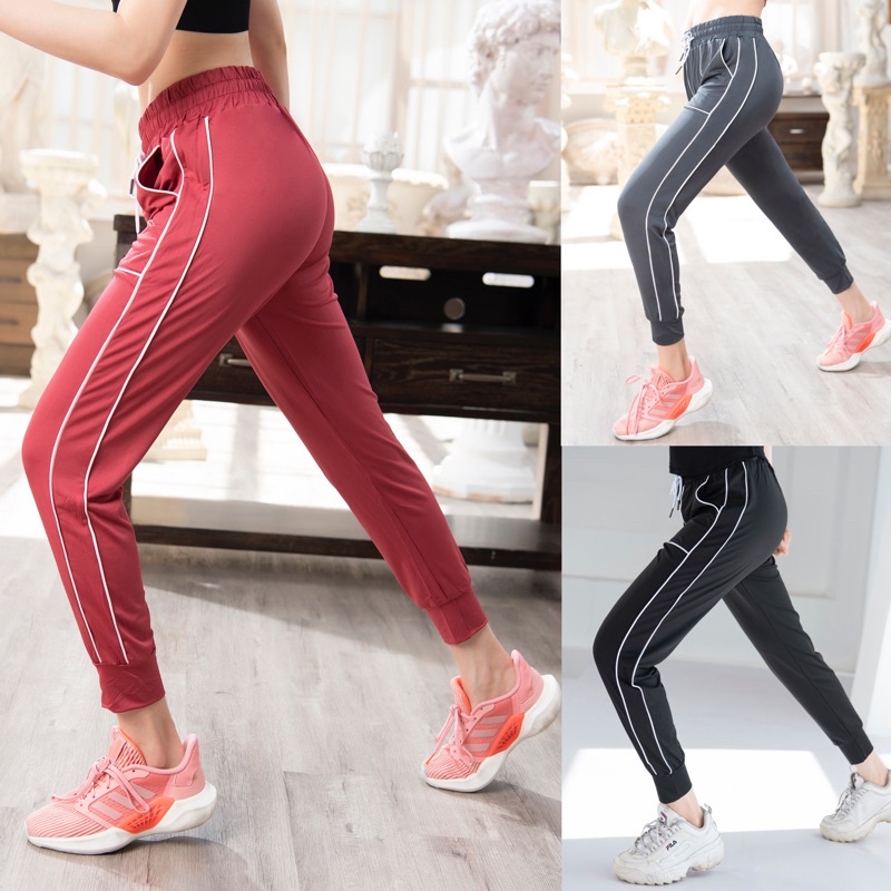 Quần jogger có 2 túi trước cạp chun mặc tập gym yoga chạy bộ leo núi Elle Kaabii Q366