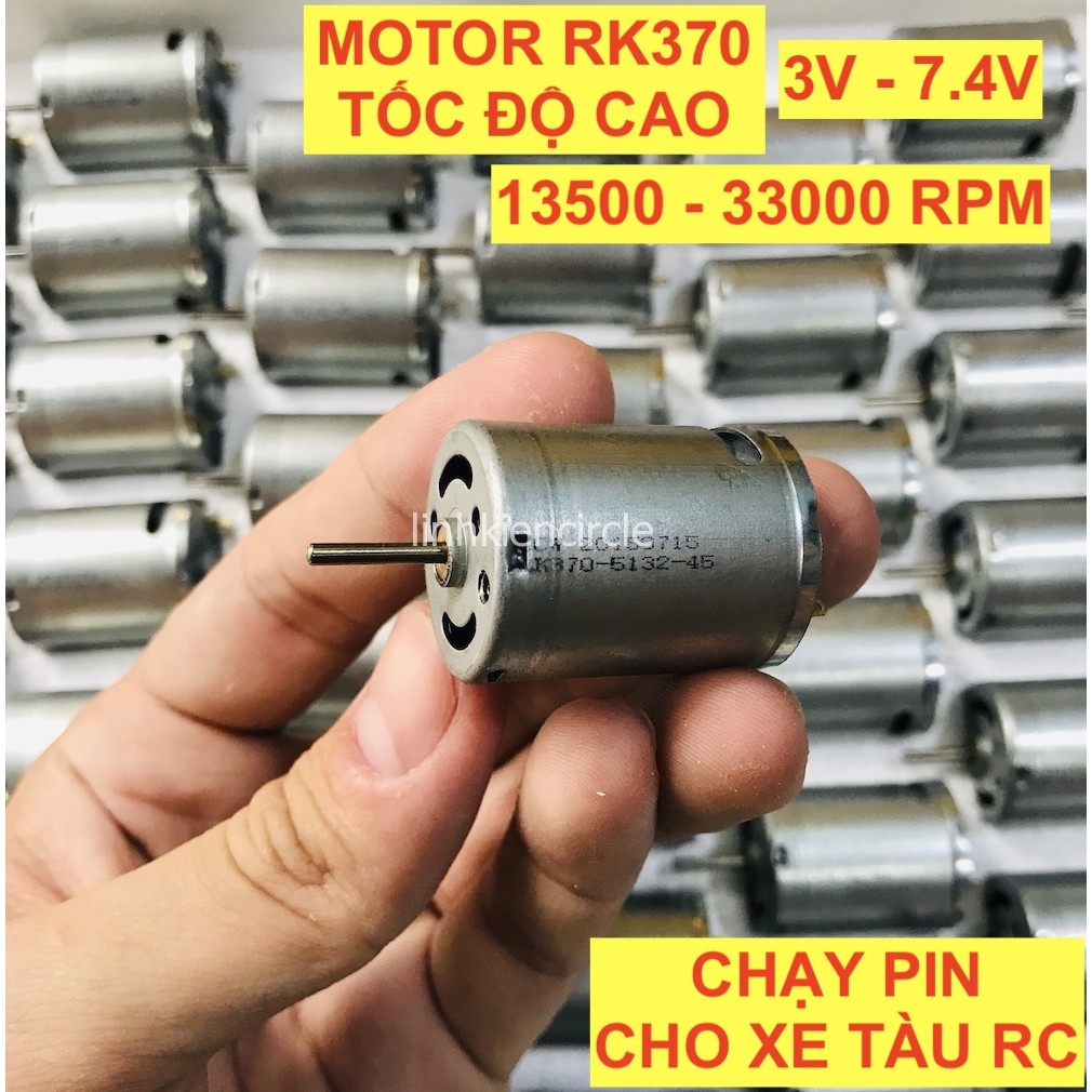 Motor mô tơ DC 3v - 7.4v 370 mã RK370-5132 tốc độ cao 33000 RPM dùng DIY cho tàu xe mô hình - LK0222