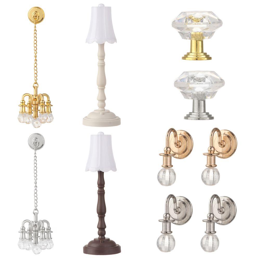 1 / 1 Cặp Đèn Sàn Mini Cho Nhà Búp Bê