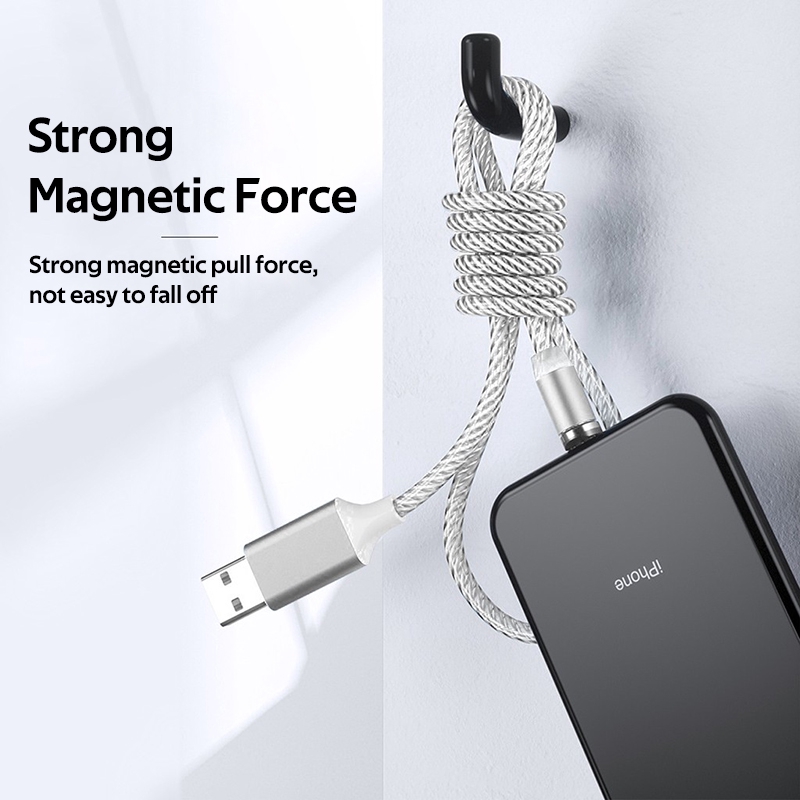 Cáp sạc nhanh dạ quang có nam châm thay thế nhiều đầu type C/ lightning/ micro USB