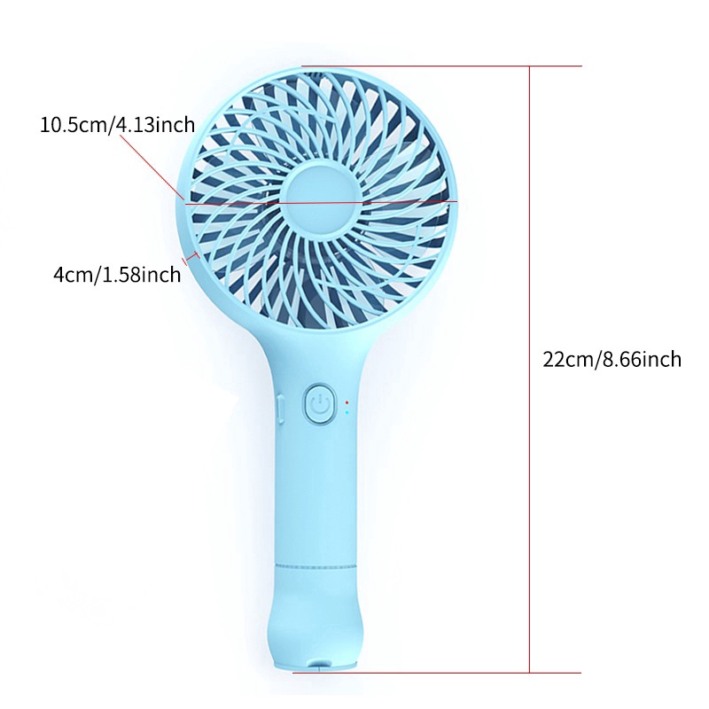 Quạt mini cầm tay 2.7W 5V có thể sạc pin qua cổng USB tiện lợi kèm dây cáp | BigBuy360 - bigbuy360.vn