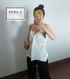 Áo Lụa Hai Dây Vạt Xéo