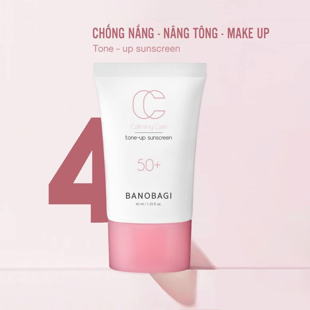 Kem chống nắng nâng tone Banobagi Calming Care Tone Up Sunscreen 50+/PA++++ 40ml (Màu hồng)