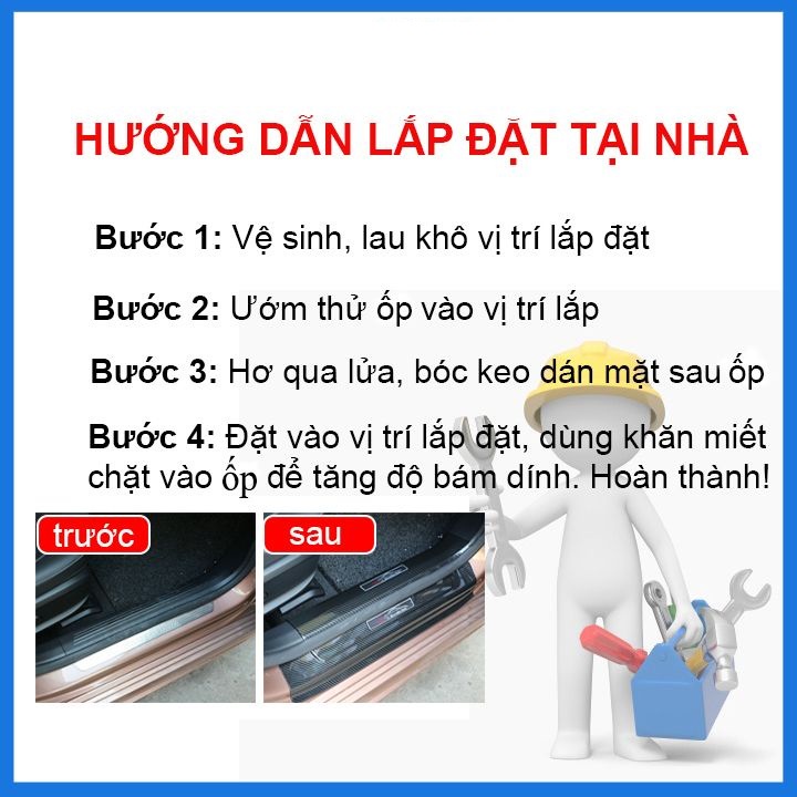 Bộ ốp bậc cửa trong ngoài nẹp bước chân Vios 2014, 2015, 2016, 2017 Inox sáng bóng