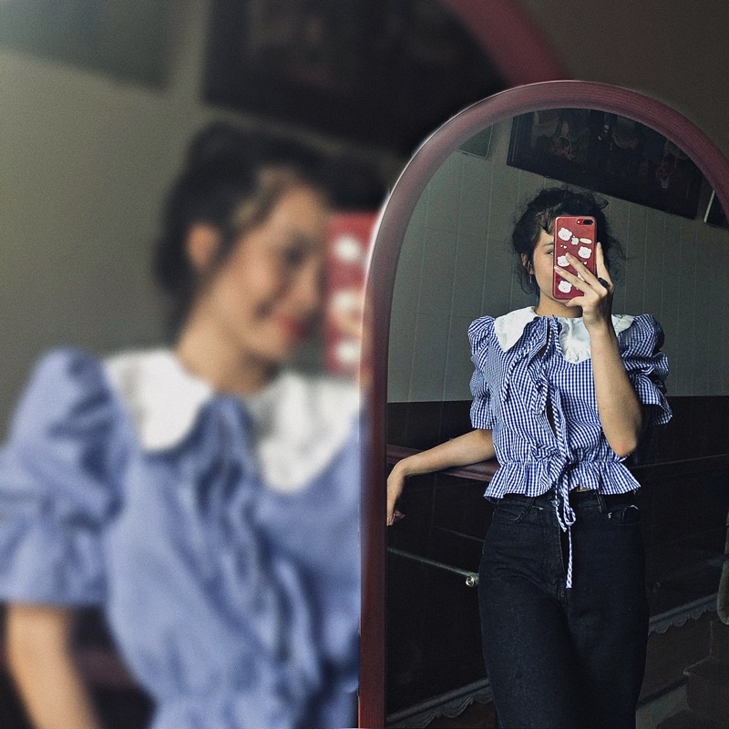 Áo Sơ Mi Tay Ngắn Cổ Búp Bê