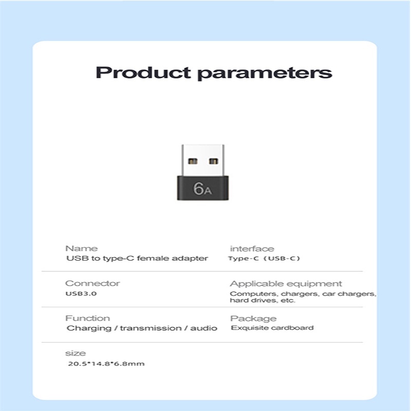 Đầu chuyển đổi Guugei 6A đầu cắm USB sang cổng cắm USB C thích hợp cho Macbook Samsung