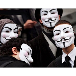 MẶT NẠ HÓA TRANG HACKER anonymous màu trắng (bán sỉ 9k)