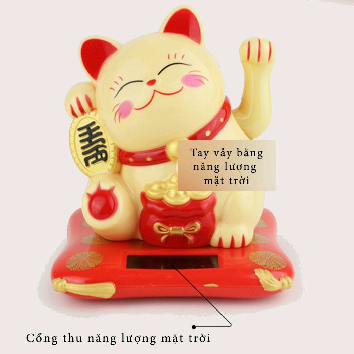 Mèo thần tài size lớn may mắn vẫy tay năng lượng mặt trời ĐV | BigBuy360 - bigbuy360.vn