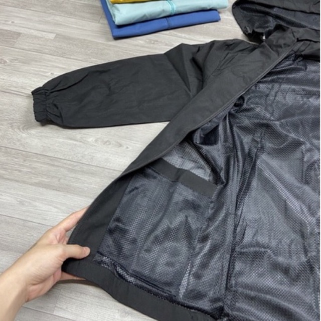 Áo Gió Nữ Chống Nước 2 Lớp Lót Lưới Gió Tráng Bạc Áo Khoác Ngoài