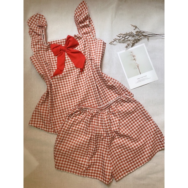 ❤Deal 29k❤️  Bộ hai dây cánh tiên kẻ caro nơ ngực, kèm ảnh thật | BigBuy360 - bigbuy360.vn